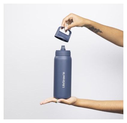Bouteille filtre à eau LifeStraw Go 2.0 isolée en acier inoxydable 700 ml-Bleu