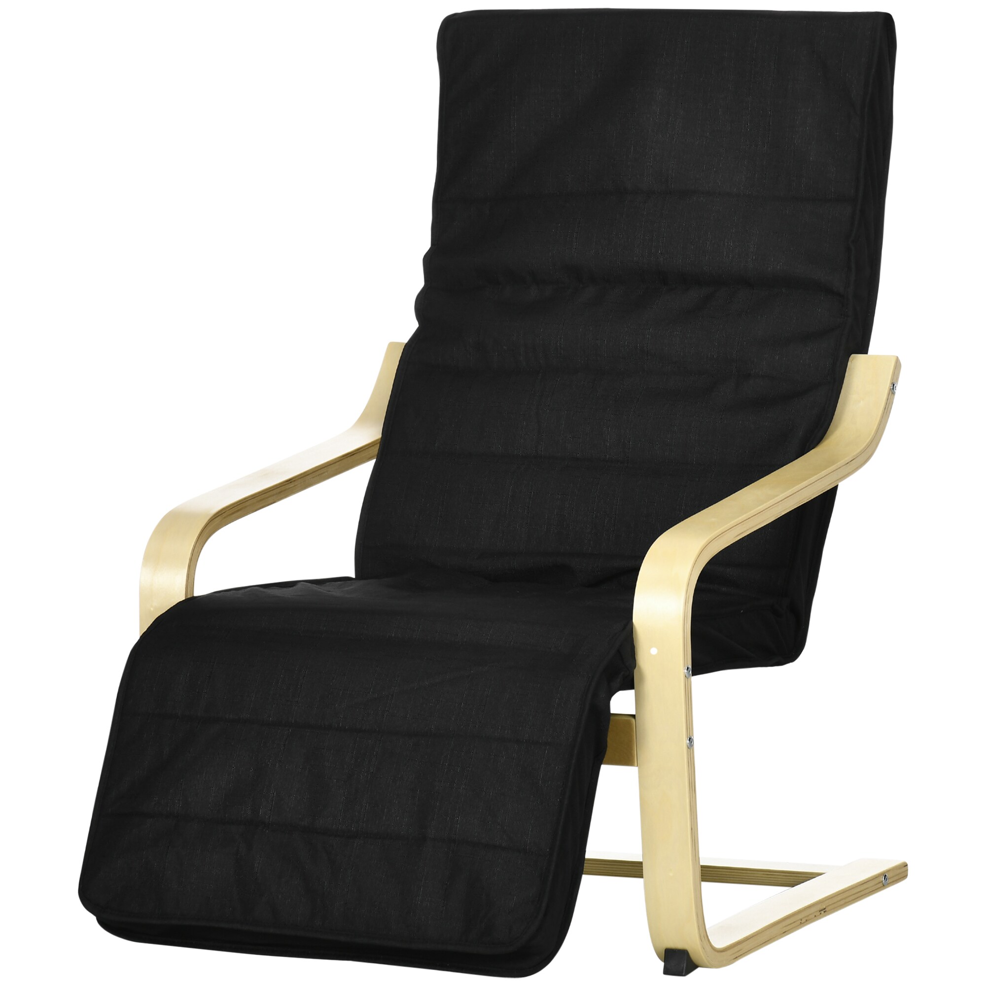 HOMCOM Relaxsessel mit abnehmbarer, angenehm gepolsterter Auflage schwarz 66,5L x 94B x 100H cm