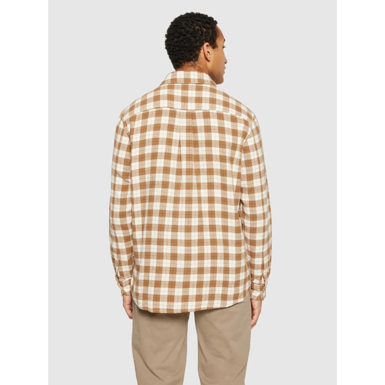KnowledgeCotton Apparel Loose Fit CheckeredShirt Beige Check