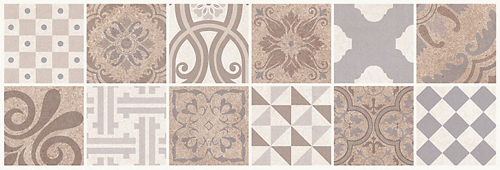 Carrelage mural décor beige 30 x 90 cm Doumay