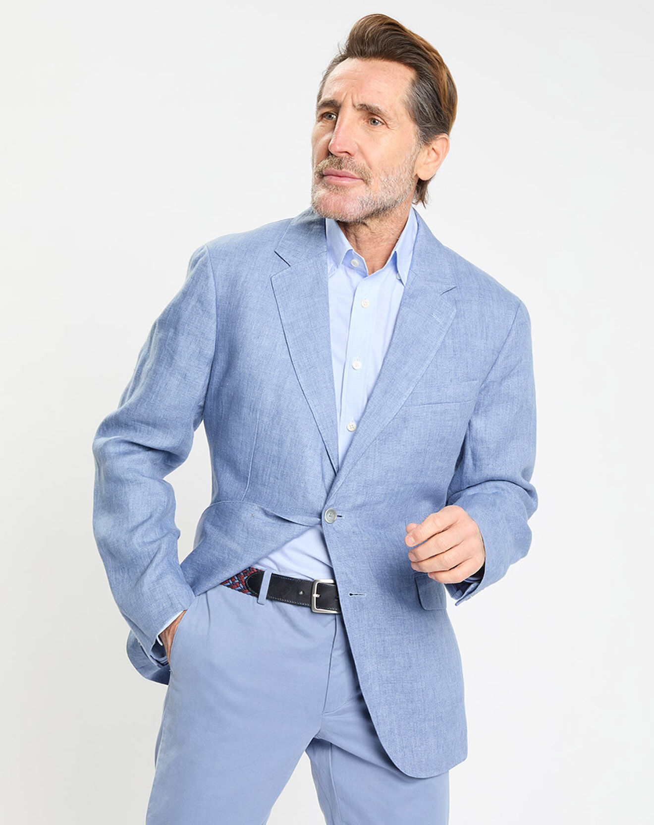 Hackett London Veste 100% Lin bleu moyen