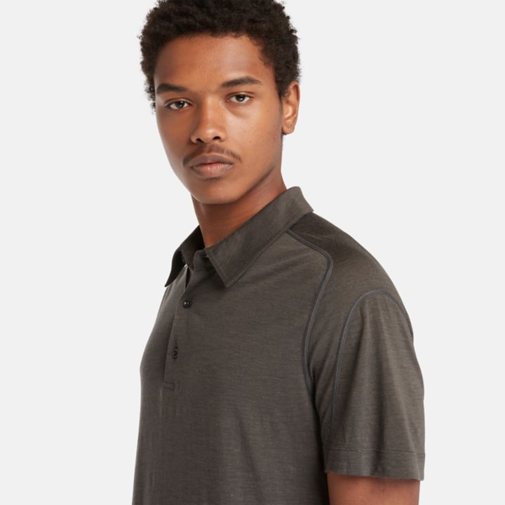 Polo Timberland x Icebreaker em Linho Merino para Homem, Cinza Escuro