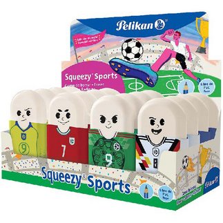 Gomme en plastique Squeezy Sports, présentoir