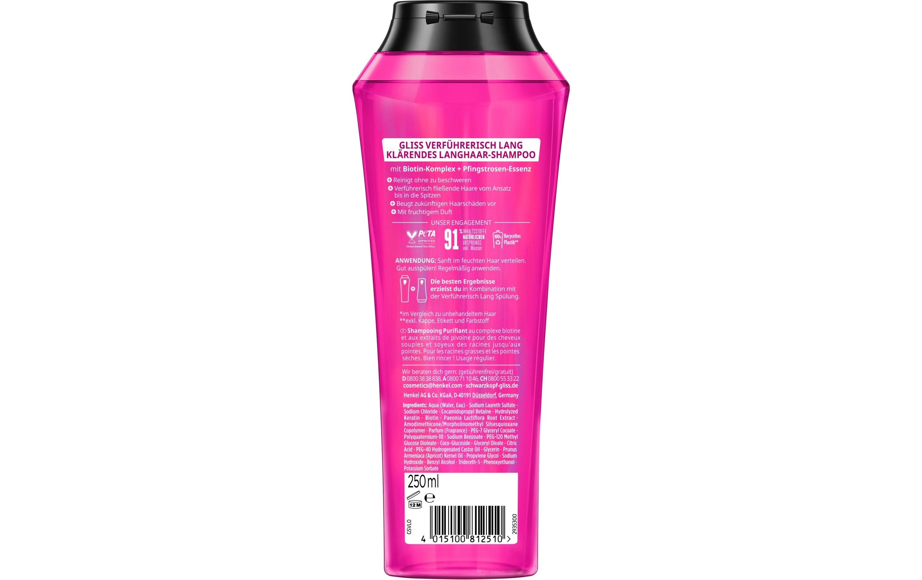 Shampoo Verführerisch Lang 250 mlHaarshampoo schenkt verführerisch lange Haare vom Ansatz bis in die Spitzen