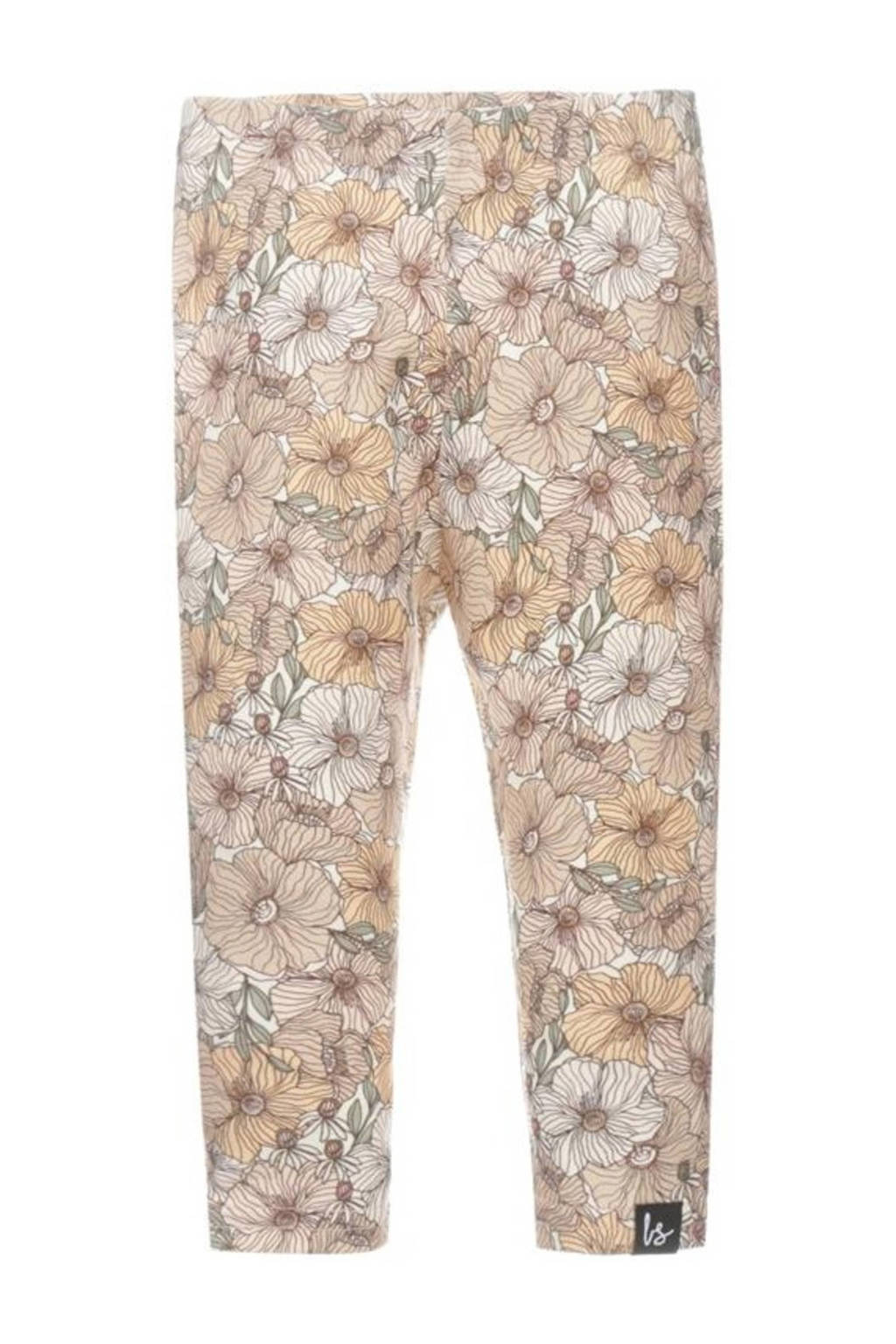 Babystyling baby gebloemde legging roze/zachtoranje