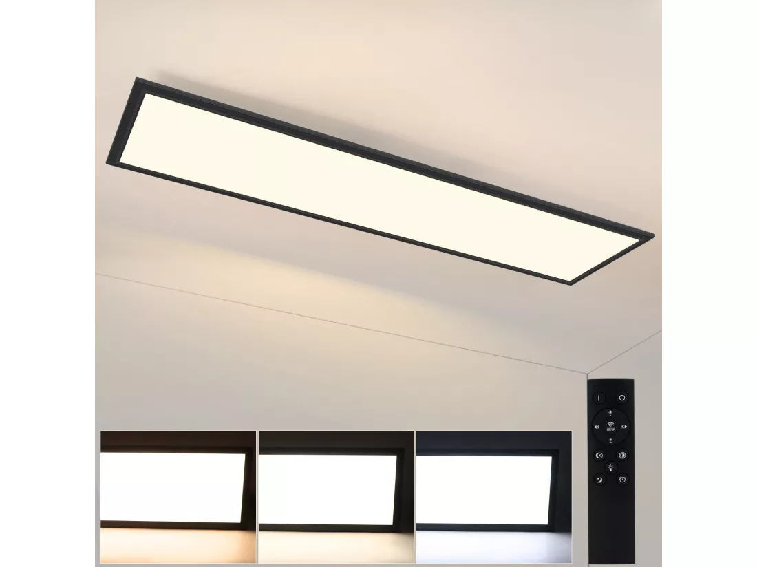 NETTLIFE Plafonnier plat à panneau LED dimmable avec télécommande minuterie 42W 60S
