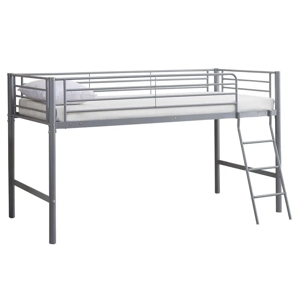 Halfhoogslaper Julie 90x200cm - metaal - mat grijs