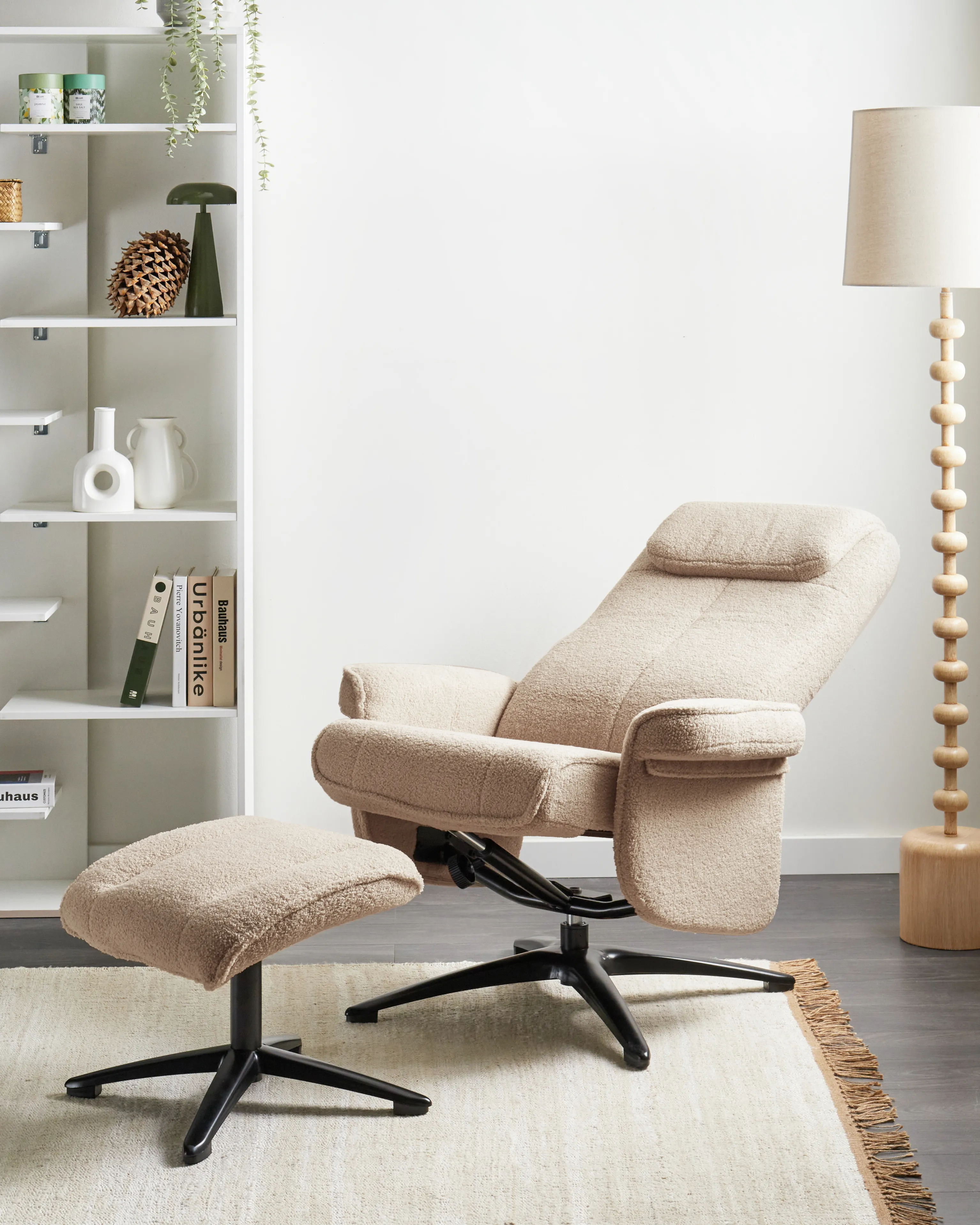Relaxfauteuil GERAS Bouclé Beige