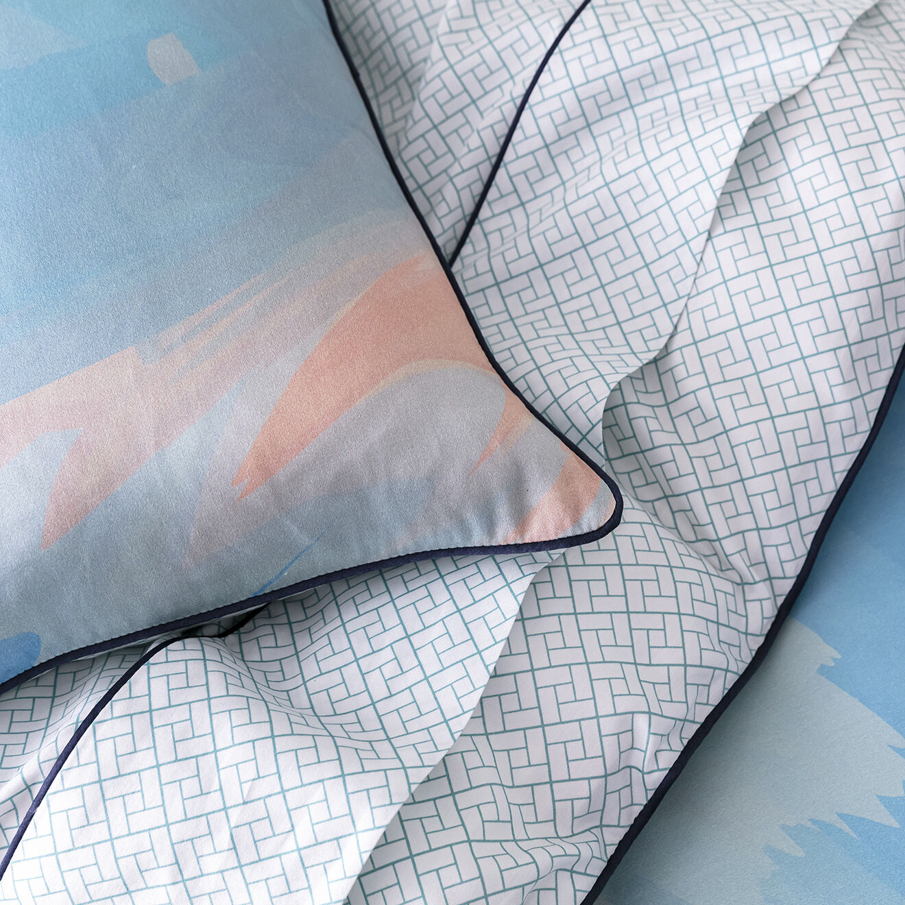 Perle de Coton Parure housse de couette 100% Satin de Coton Bahia multicolore