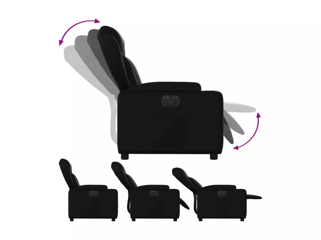 Fauteuil inclinable électrique Noir Similicuir