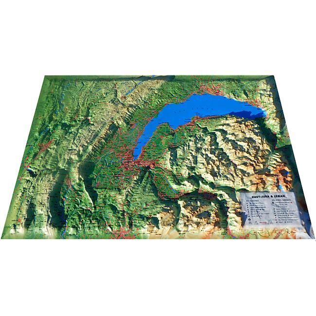 3D MAP - RELIEF JURA ET LEMAN 61X41