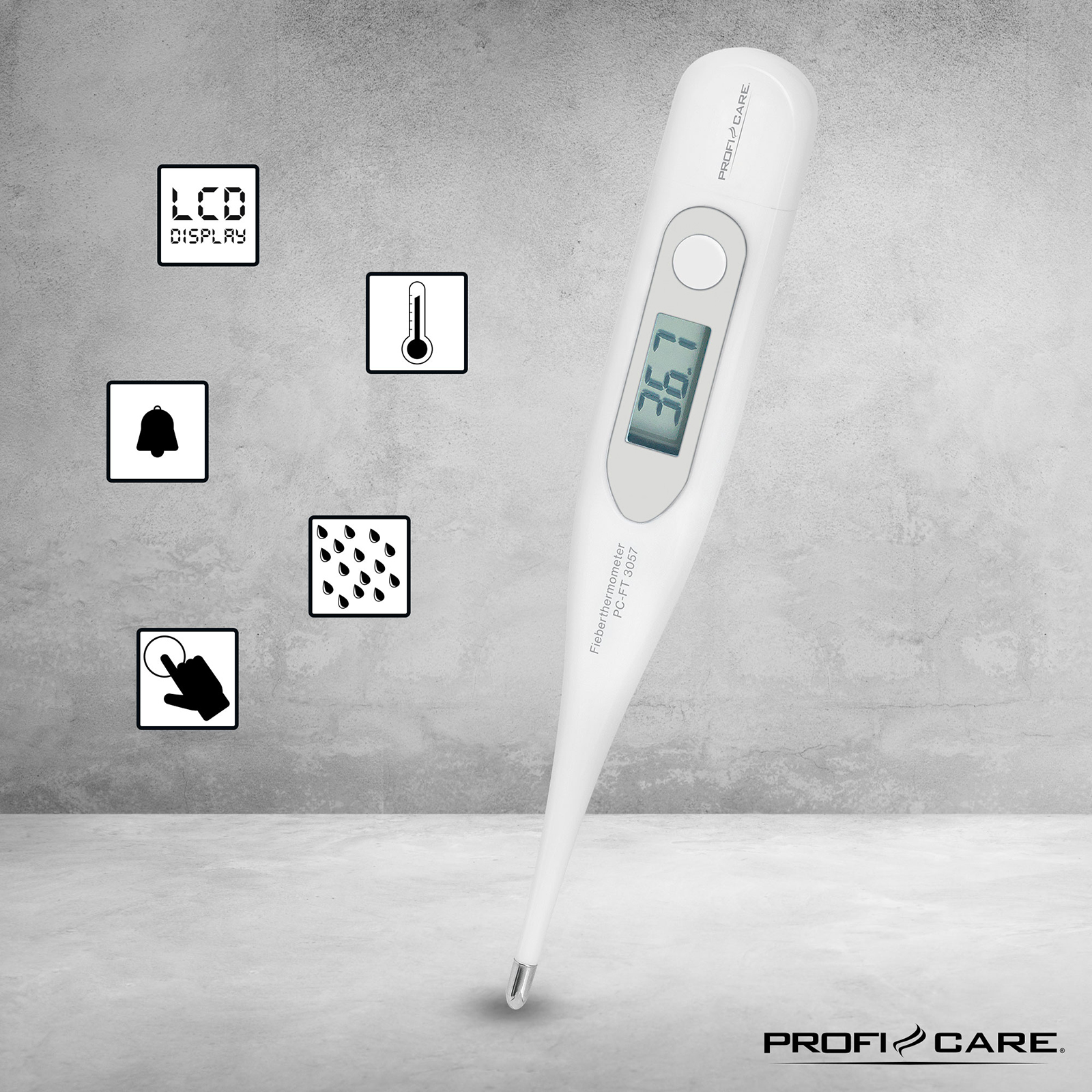 PROFICARE Fieberthermometer - weiß - mit LCD-Display