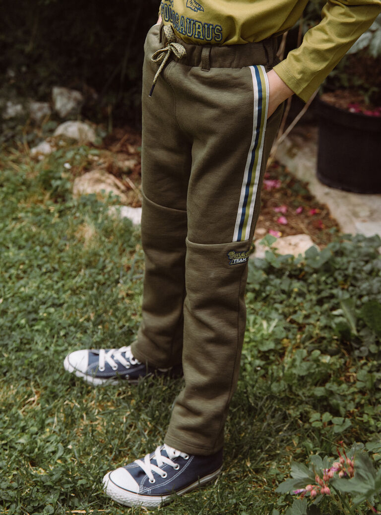 Jogging marron en coton mélangé