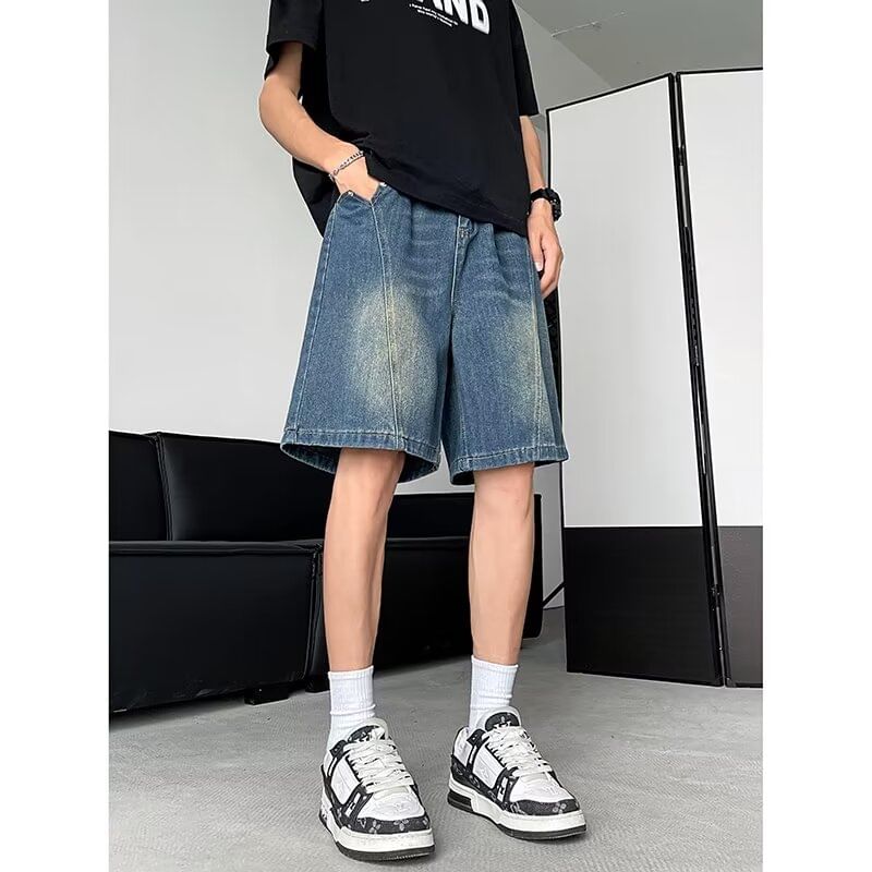 Breeson - Mid Rise Washed Denim Shorts