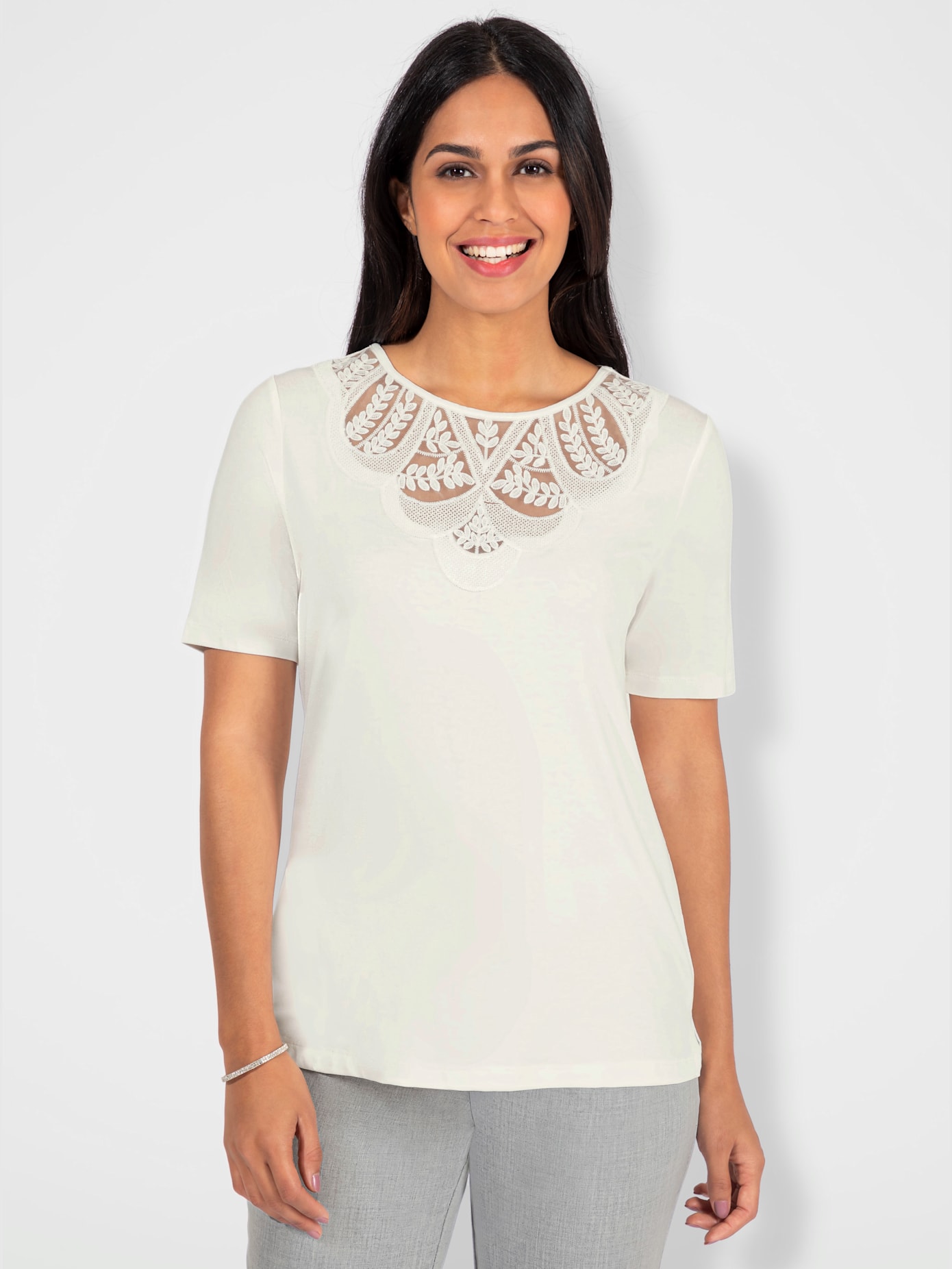T-shirt à encolure ronde viscose