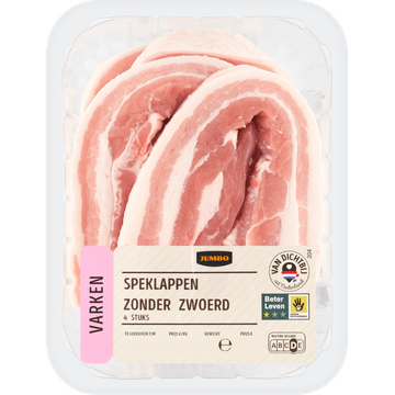 Jumbo Speklappen Zonder Zwoerd Varken 4 Stuks