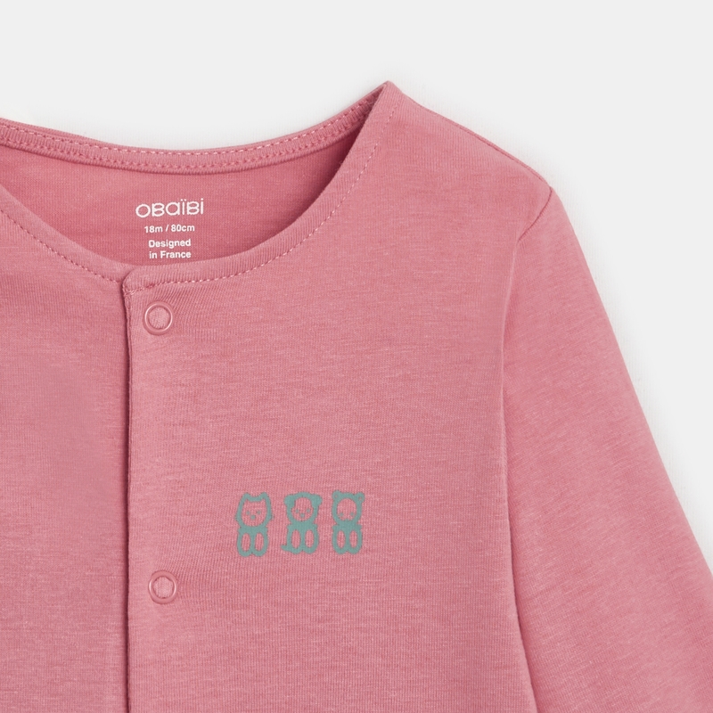 Dors-bien jersey de coton cerises (lot de 3) rose naissance