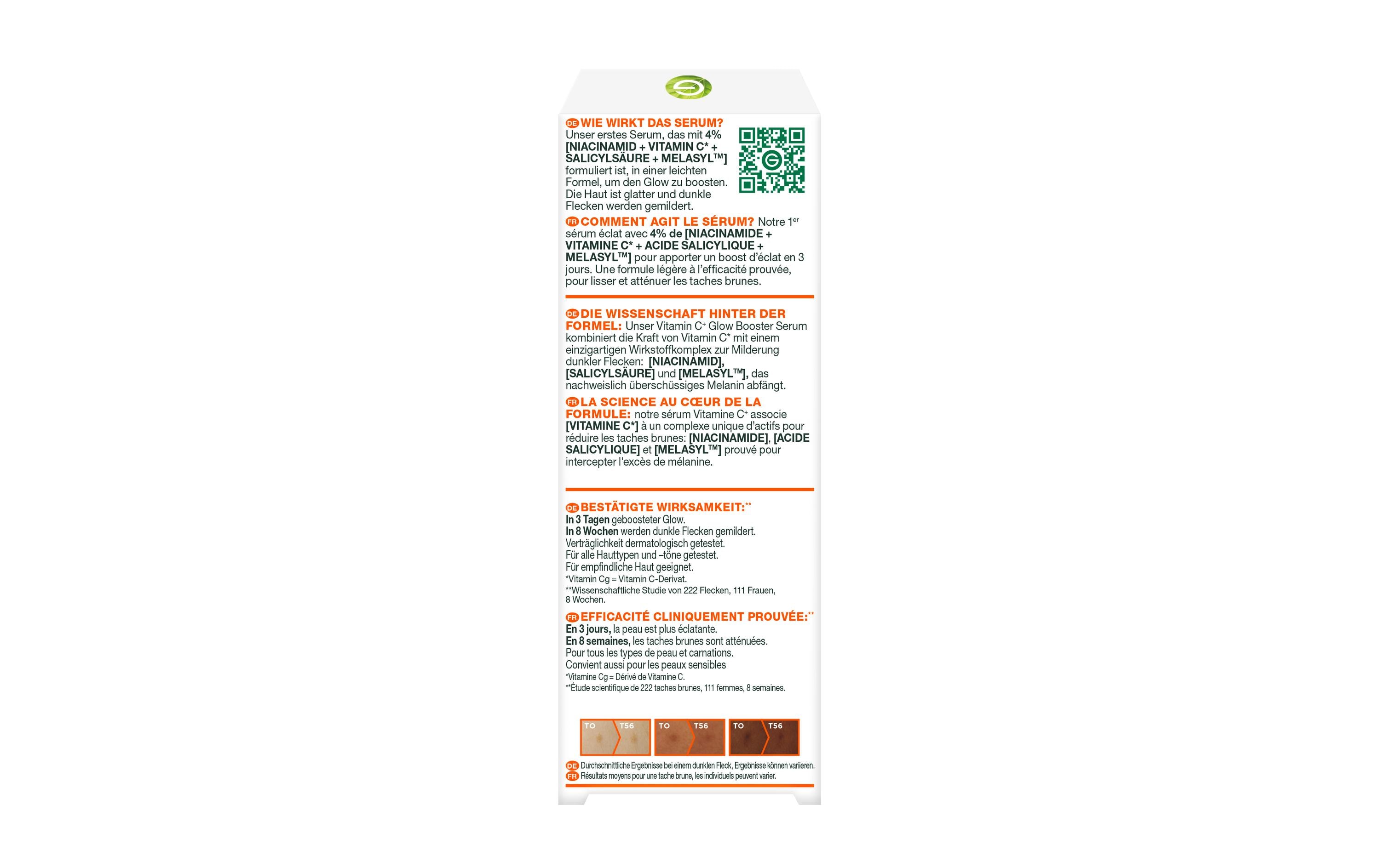 Gesichtsserum Vitamin C+ Glow Booster 30 mlSerum glättet die Haut und mildert dunkle Flecken