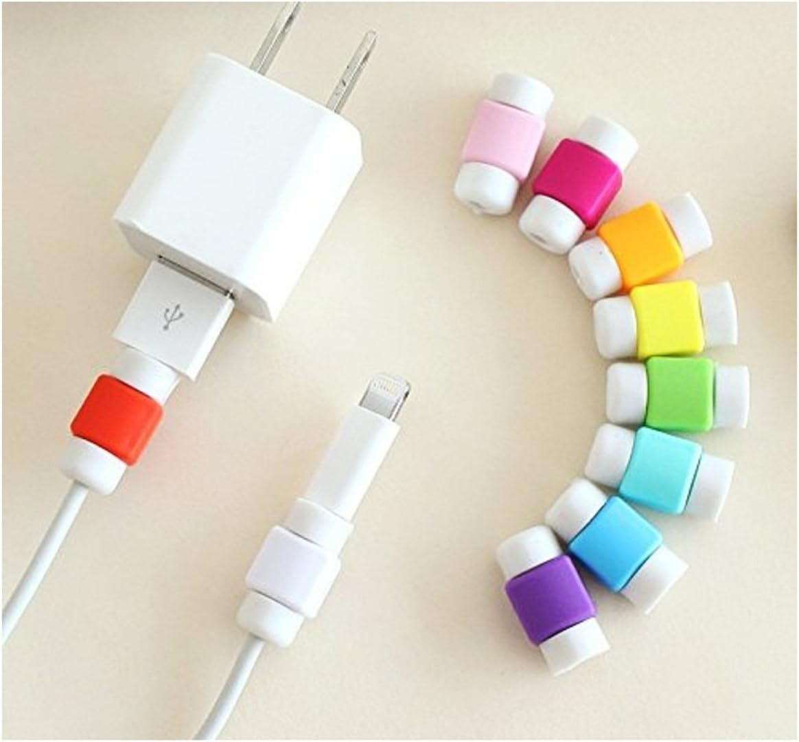 (10er Set) USB C / Lightning Kabel Bruchschutz / Halter / Kabelbeisser Schraube - Assortiert