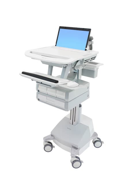 Ergotron StyleView - Vogn - åpen arkitektur - for notebook / tastatur / mus - medisinsk - aluminium, forsinket stål, kvalitetsplast - grå, hvit, pole