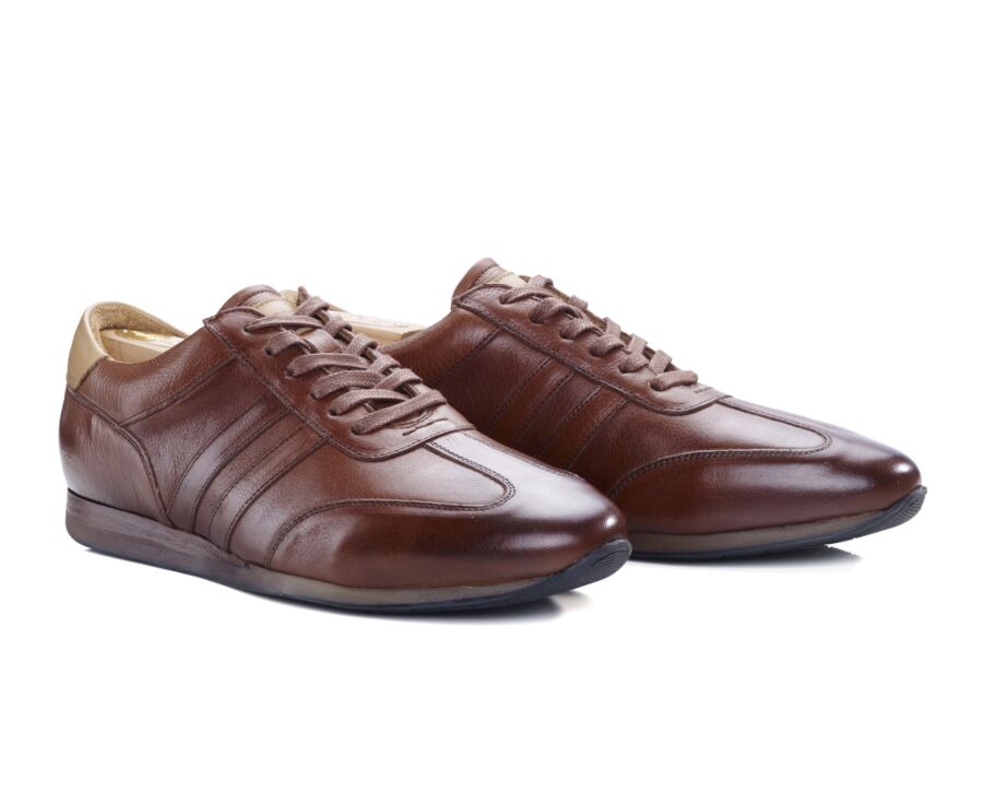 Sneakers homme Chocolat patiné - BOCKARA