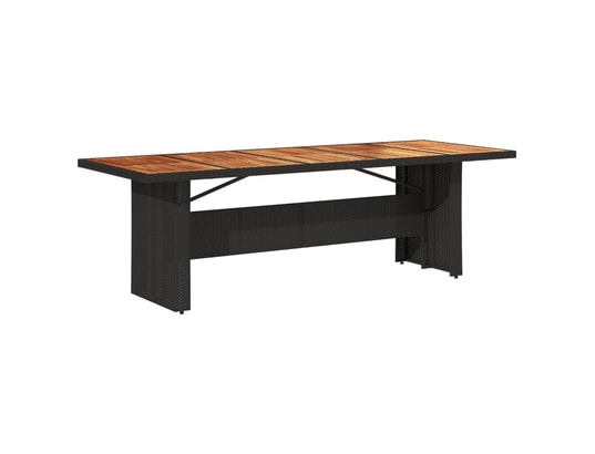 VIDAXL - Table de jardin et dessus en bois d'acacia noir résine tress...