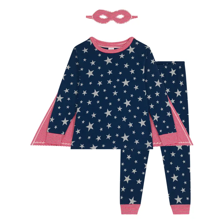 Petit Bateau Ensemble Pyjama et Masque Etoiles | Bleu marine
