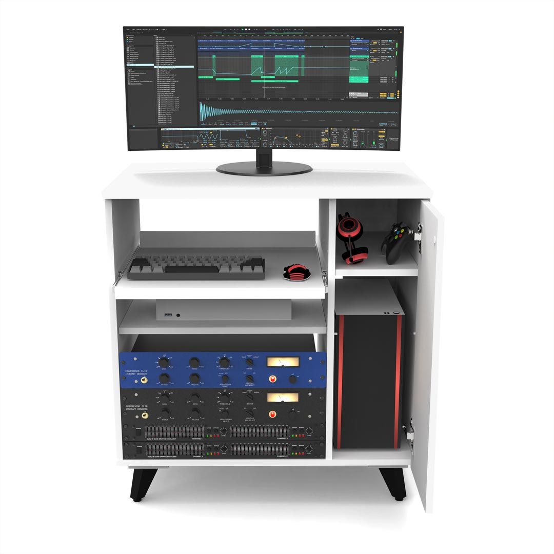 Glorious Modular Side Rack White voor Sound Desk en Workbench