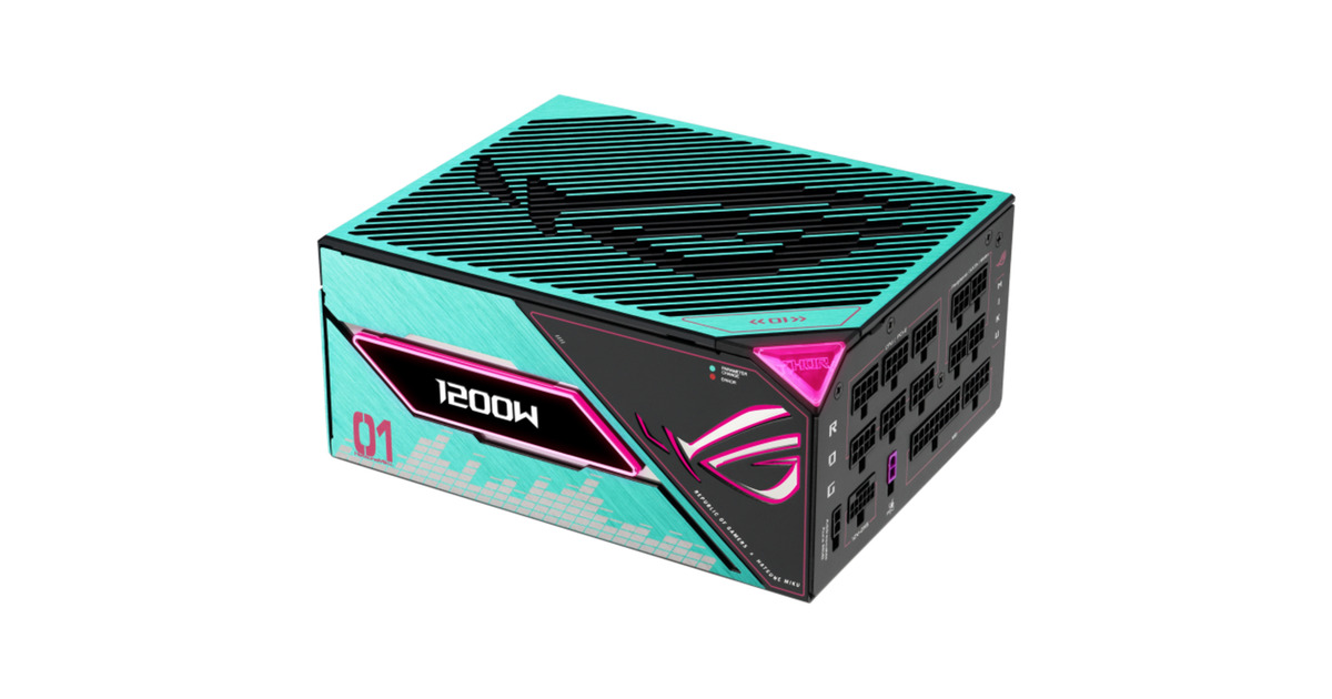 ASUSROG Thor Platinum III Hatsune Miku Edition modulaire 1200 watt voeding   (Zwart, 1x 12V-2x6, 4x PCIe)