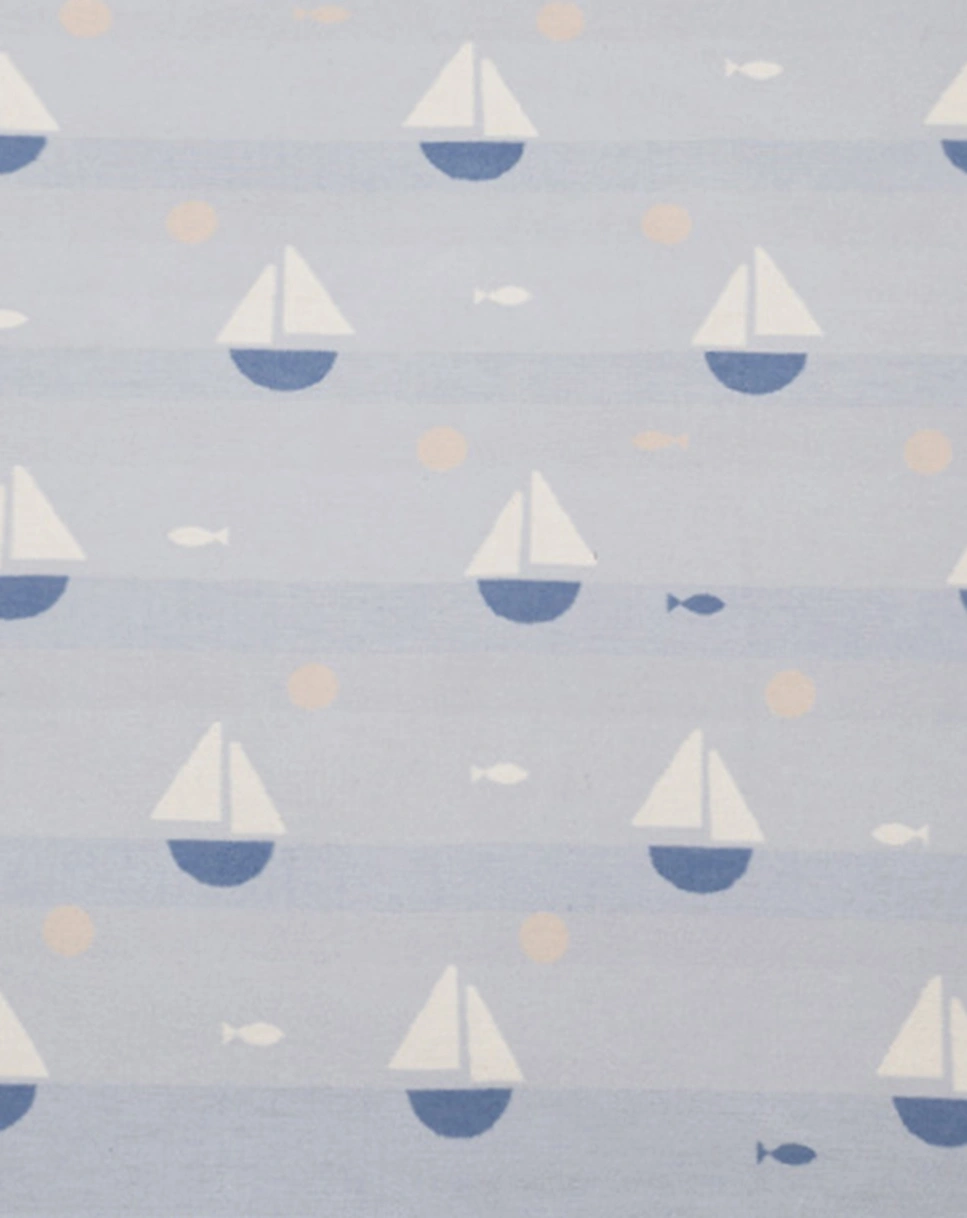 Babydecke LENA - SEGELBOOTE (75x100) in hellblau