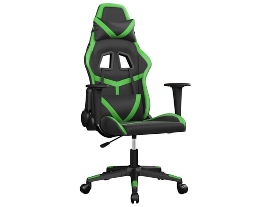 VIDAXL - Fauteuil de bureau Chaise de jeu noir et vert similicuir