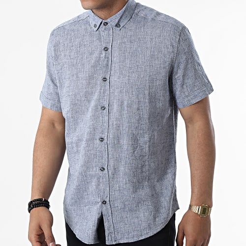 Chemise A Manches Courtes JMC-853 Gris Anthracite Chiné