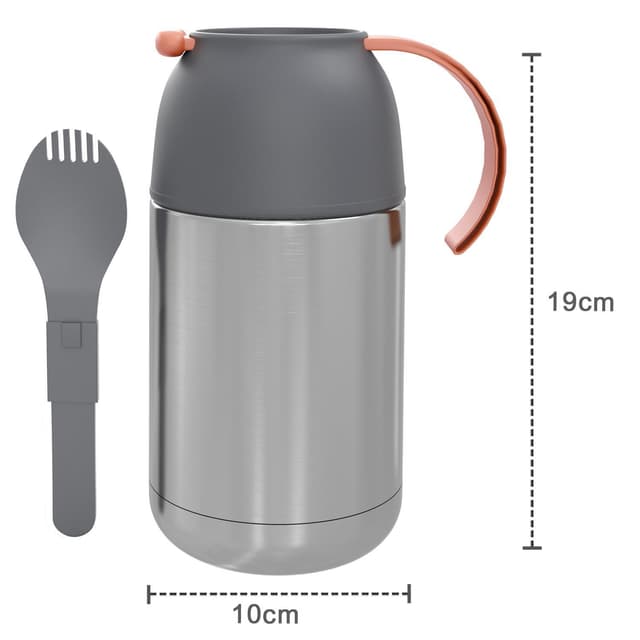 Termokande 650 ml Kaffe Te termoflaske Termokrus (grå)