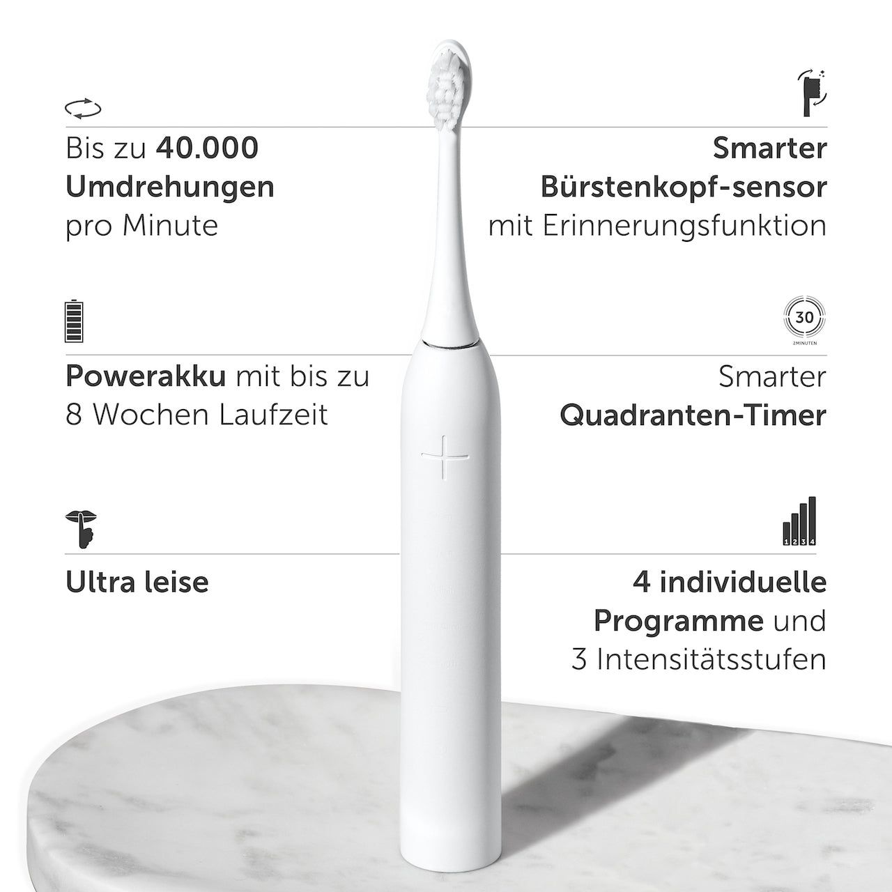 Wondersmile Schallzahnbürste Pro All White - Testsieger - 100 Tage risikofrei testen