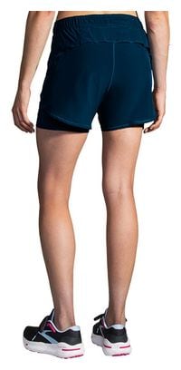 Short Brooks Chaser 5inch Bleu Femme