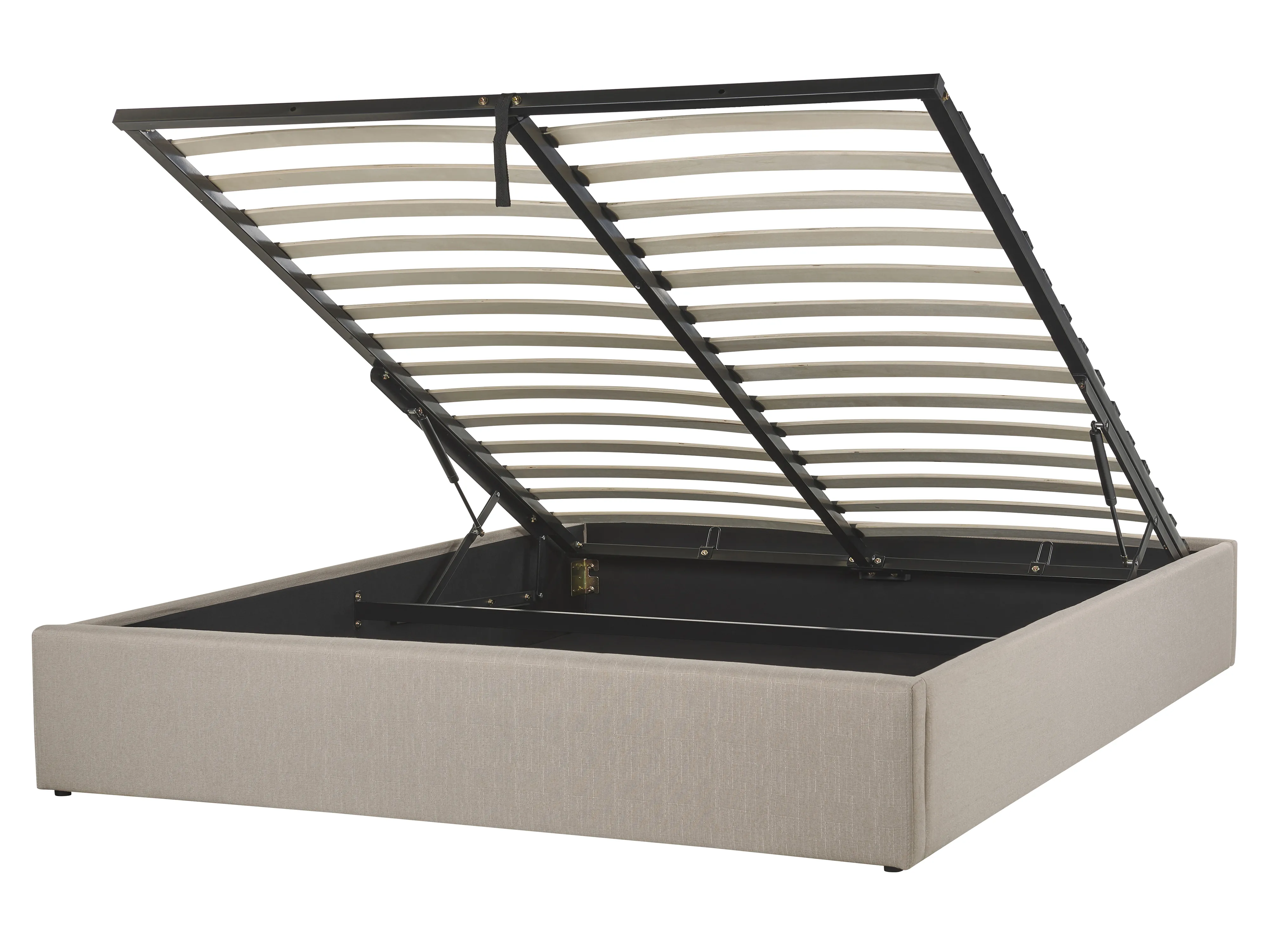 Opbergbed zonder hoofdbord Stof DINAN 160 x 200 cm Lichtbruin