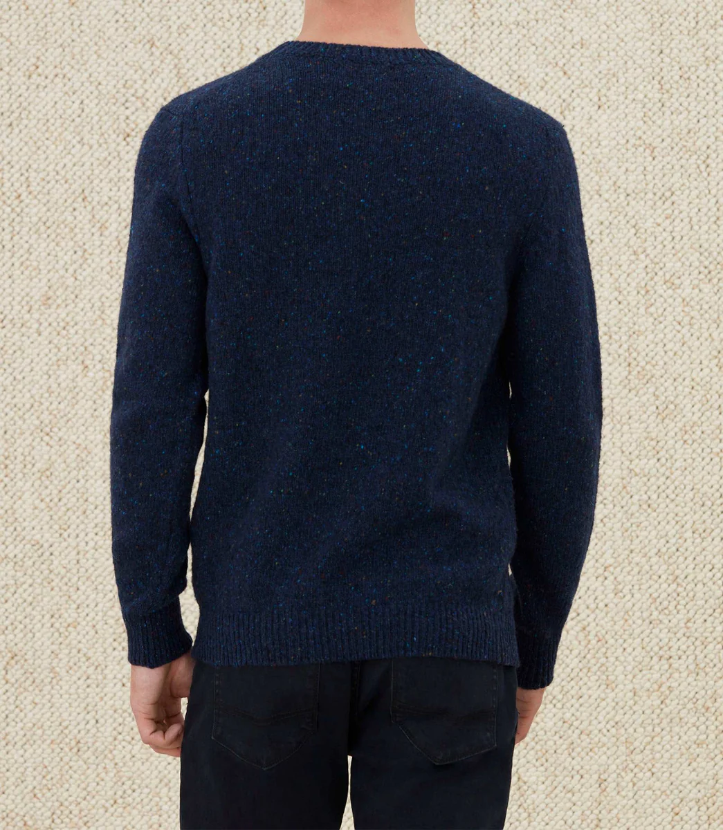 Pull col rond fantaisie marine 