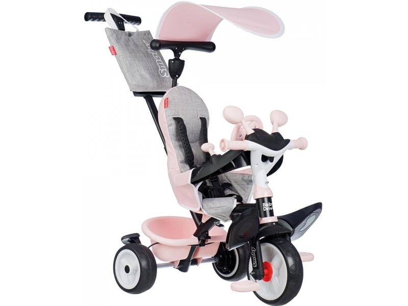 Smoby Dreirad Baby Driver Rosa 3-in-1 Dreirad mit Sicherheitsfunktionen
