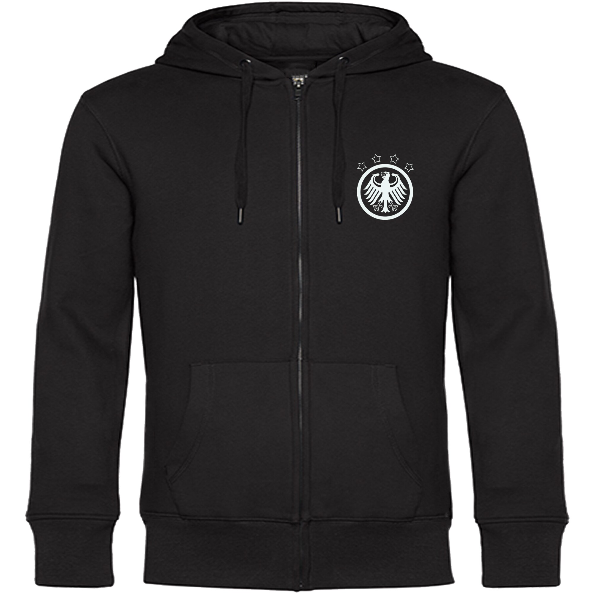 multifanshop® Kapuzen Sweatshirt Jacke - Deutschland - Adler Retro - Druck weiß