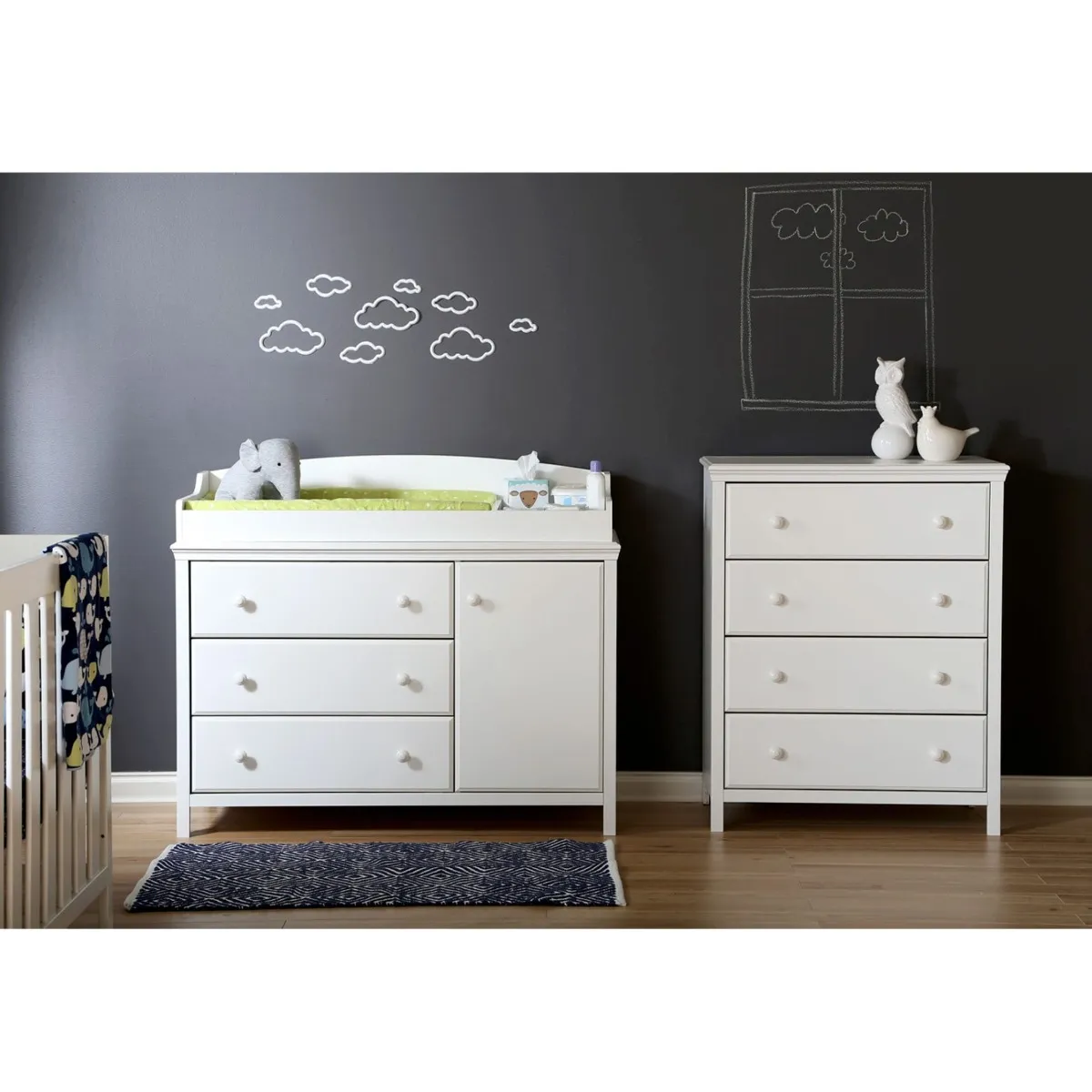 South Shore Cotton Candy Commode 4 tiroirs - Blanc Solide