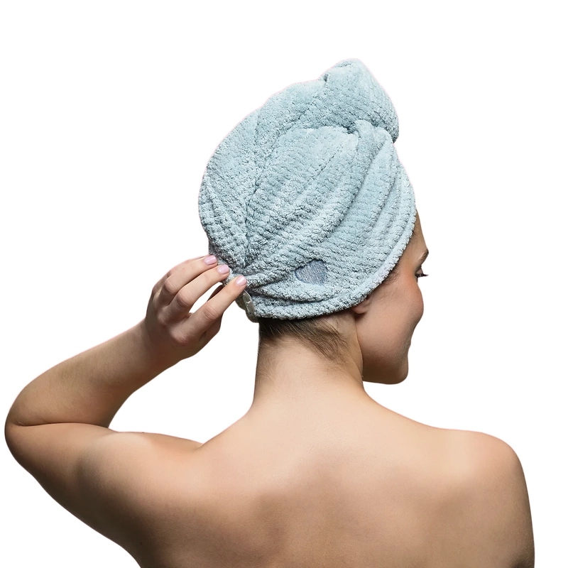Yuaia Haircare Microfiber Hair Towel - Light blue