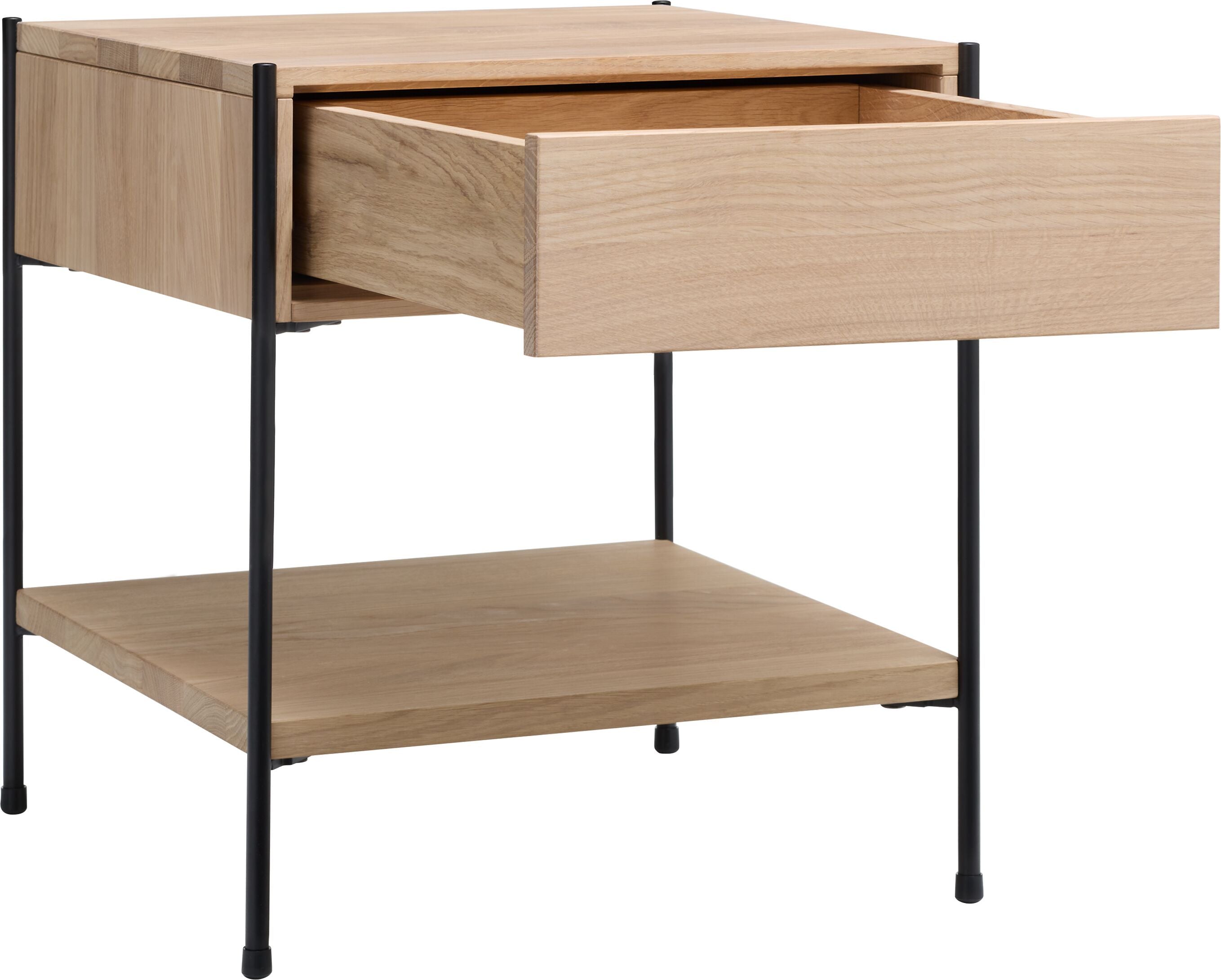 MALA Nachttisch - Eiche weiss / B: 40.0 cm x T: 40.0 cm x H: 43.0 cm