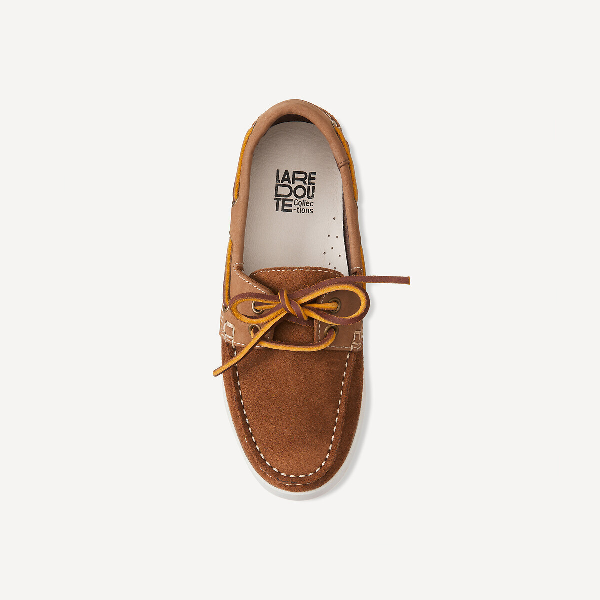 COLEÇÃO LA REDOUTE<br>Sapatos náuticos de couro com cadarço
