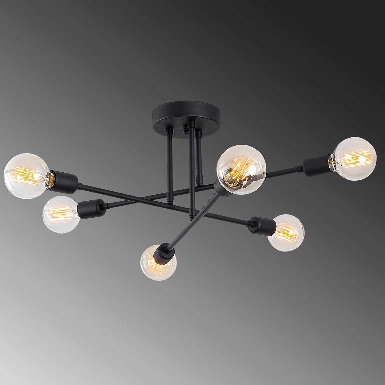 Opviq Plafonnier Flower noir - 64x64x30 cm