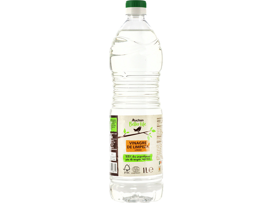 VINAGRE DE LIMPEZA AUCHAN BETTER LIFE 100% NATURAL LIMÃO 1L