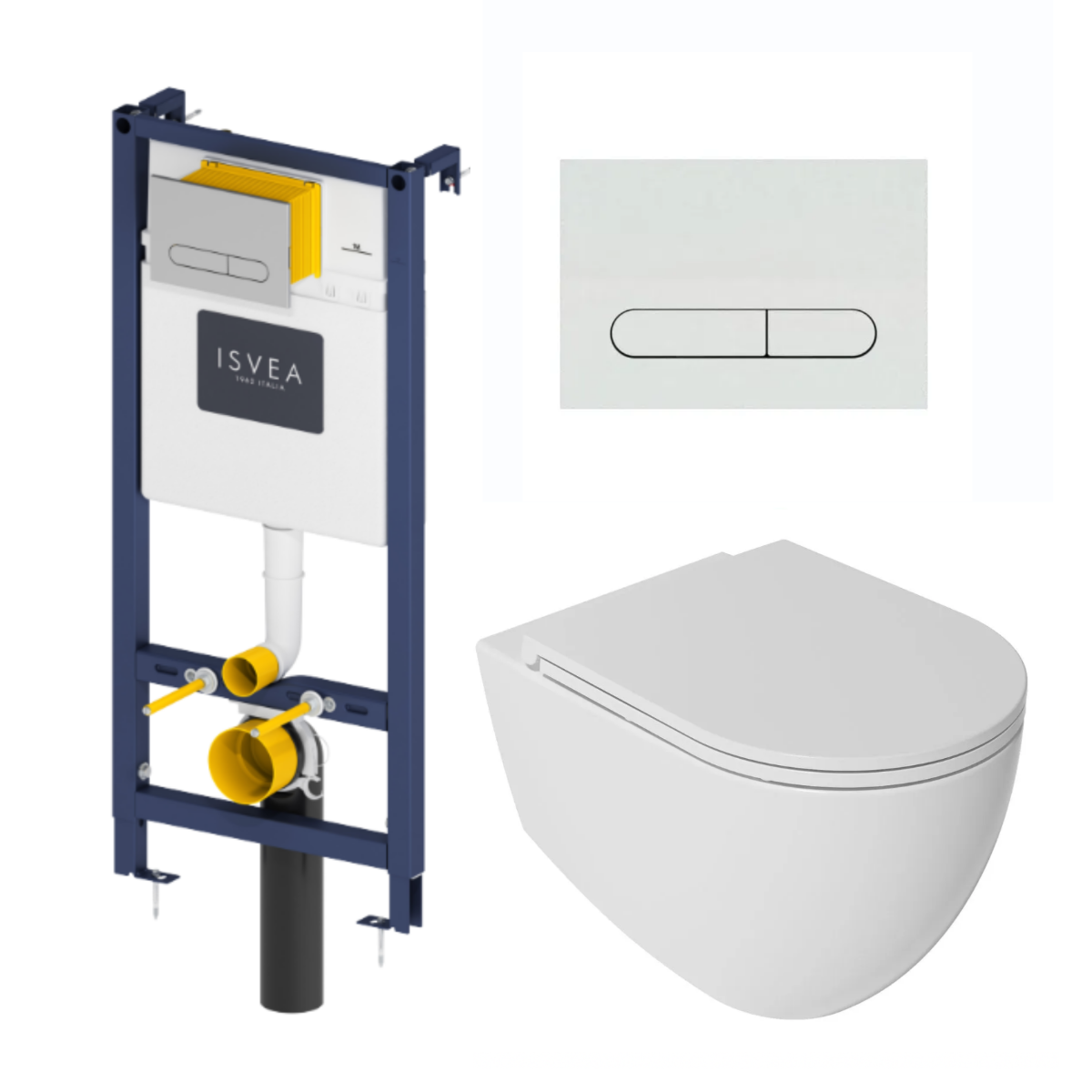 Isvea Durezza met Isvea Infinity randloos toilet wit mat en softclose zitting