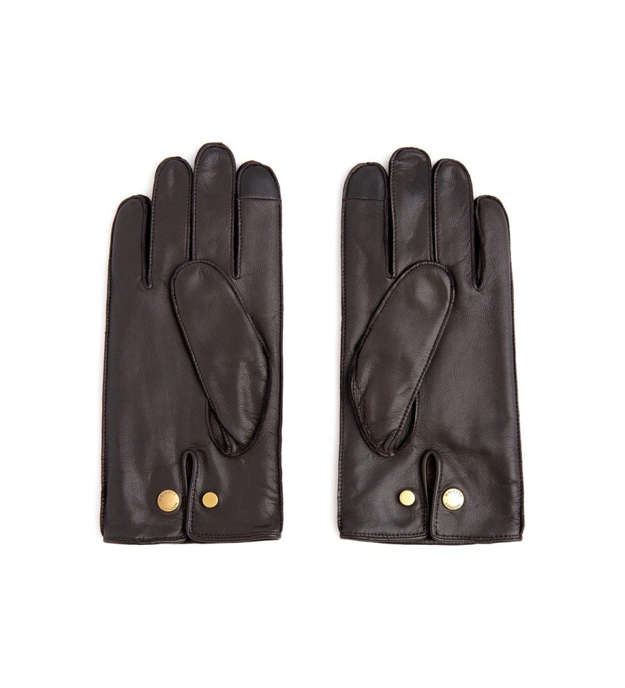 Luvas Hackett Portland em couro marrom