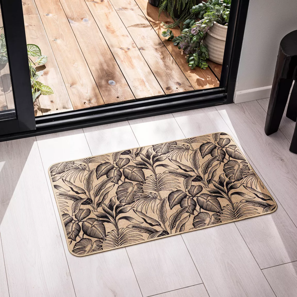 Tapis tissé antidérapant (45 x 75 cm) Stylis Noir