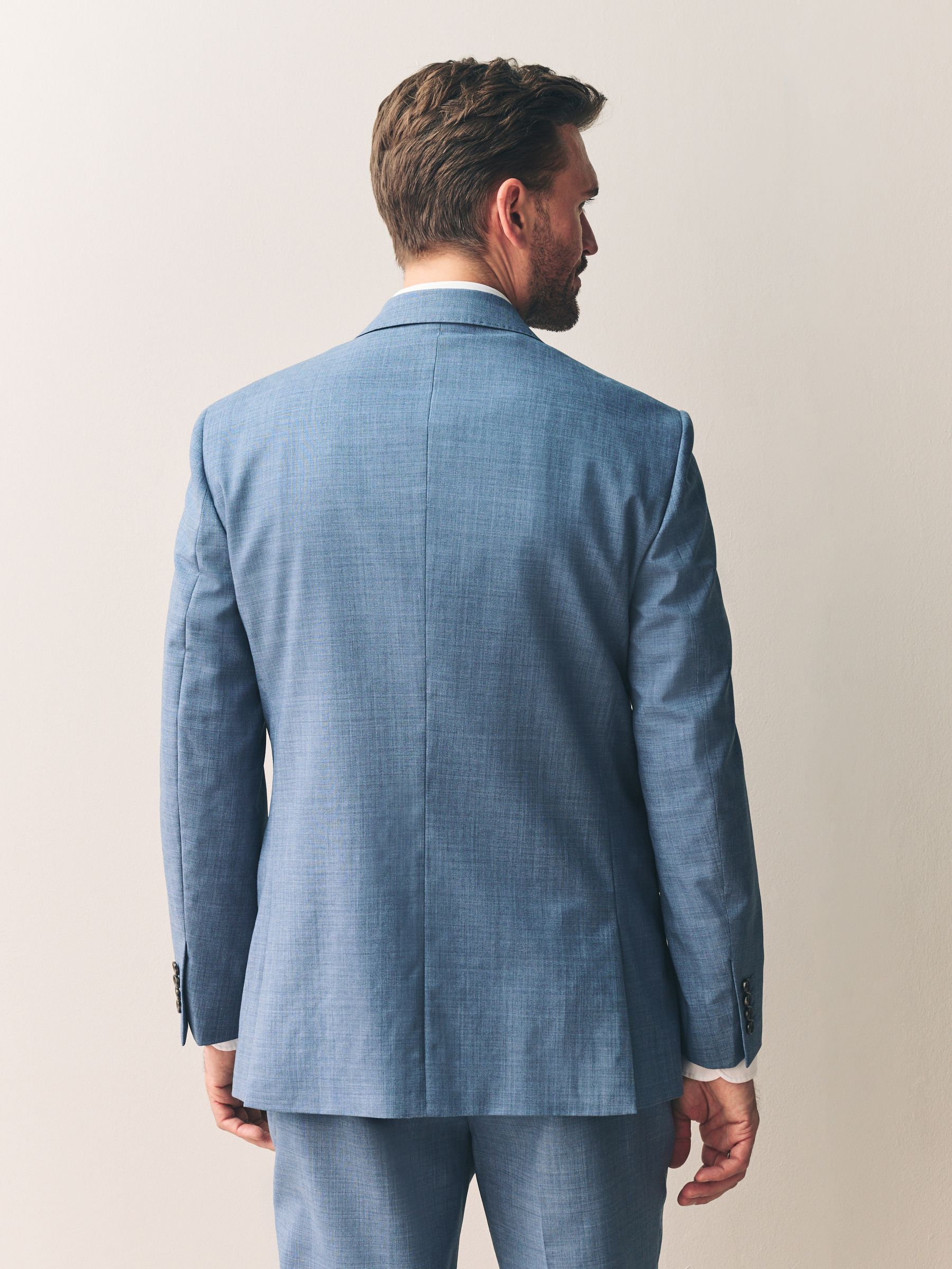 Blauw - Regular Fit Signature Nova Fides 100% Italian Wool Suit Jacket