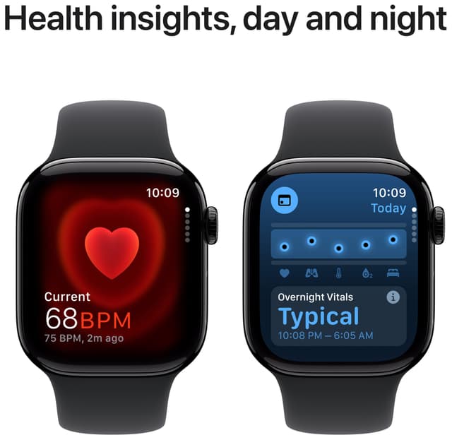 Apple Watch S10 42mm GPS+Cel (Jet Black Aluminium/Black sportsrem) S/M